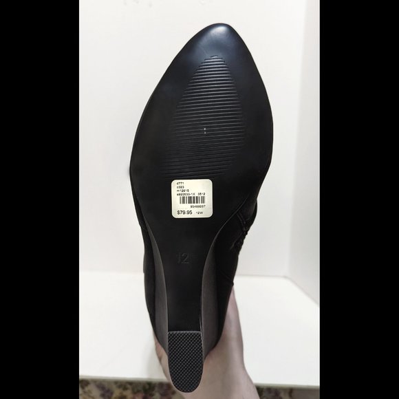 NIB New LANE BRYANT Sz 12W Black Wide Calf TALL WEDGE HEEL Over-The-Knee Boots - Picture 6 of 6